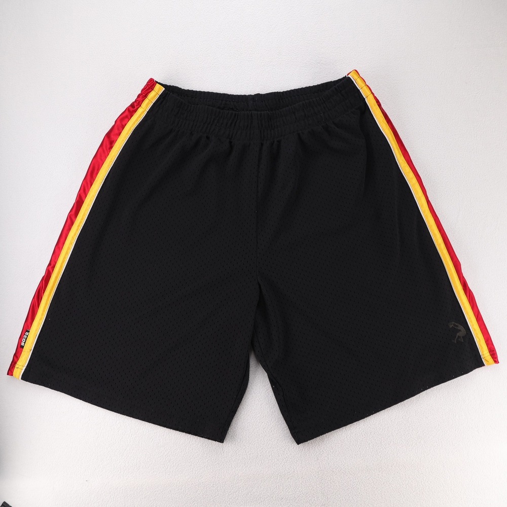 Vintage AND1 Mens Basketball Shorts XL Black Red Yellow Mesh Athletic‎ Gym
